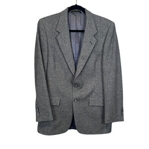 Christian Dior Herringbone Blazer Jacket Gray Lambswool Monsieur Vintage Size 40